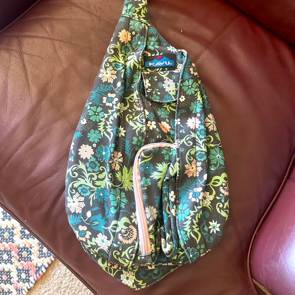 Kavu Mini Rope Sling Teal Crossbody Backpack Bag